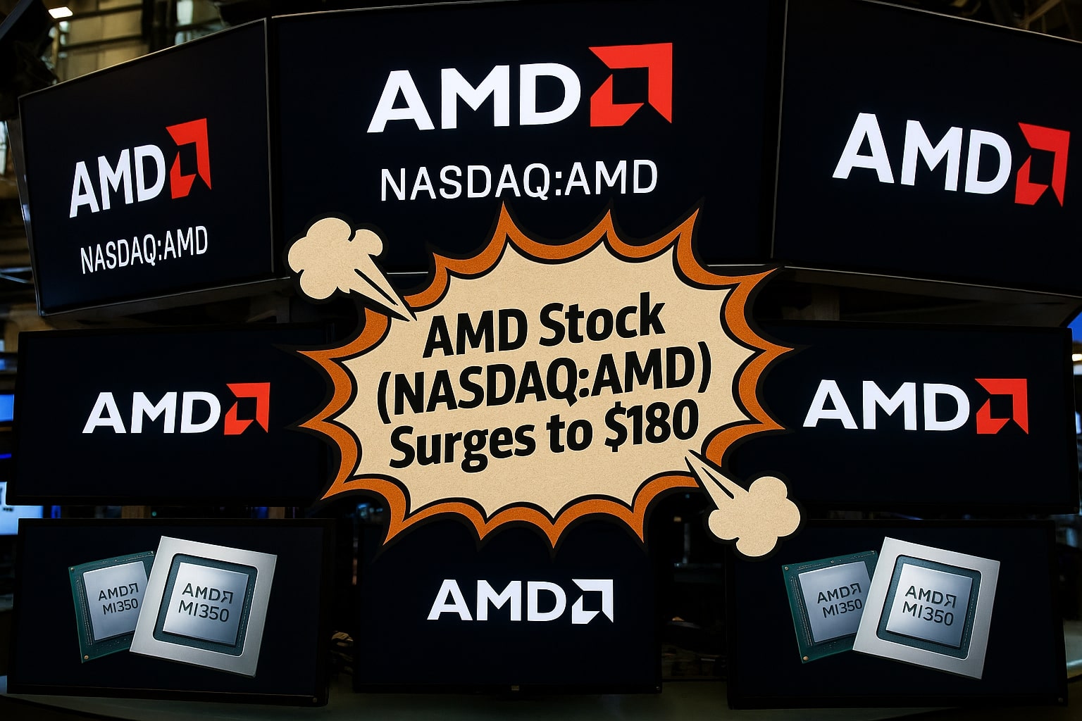 AMD Stock Surges to $180 as Instinct MI350 Price Rises to $25,000 and Server CPU Share Hits 40%