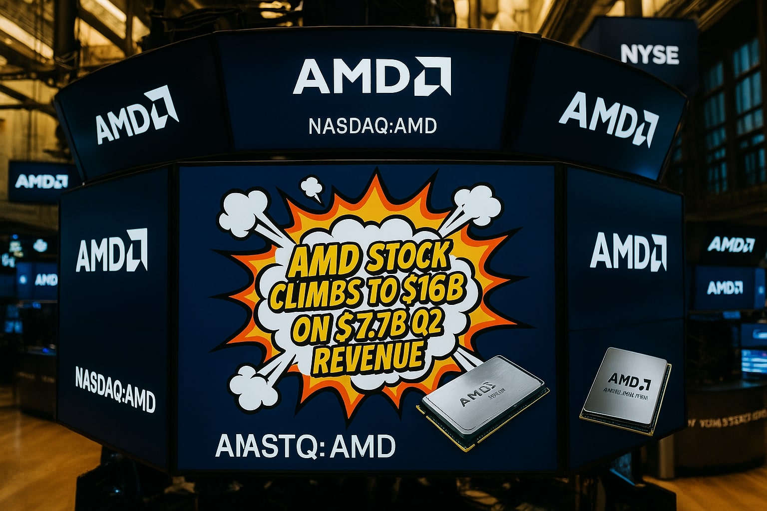 AMD Stock at $168 Surges After Q2 Beats; MI350 Ramp and $1 B Free Cash Flow Spark Upside