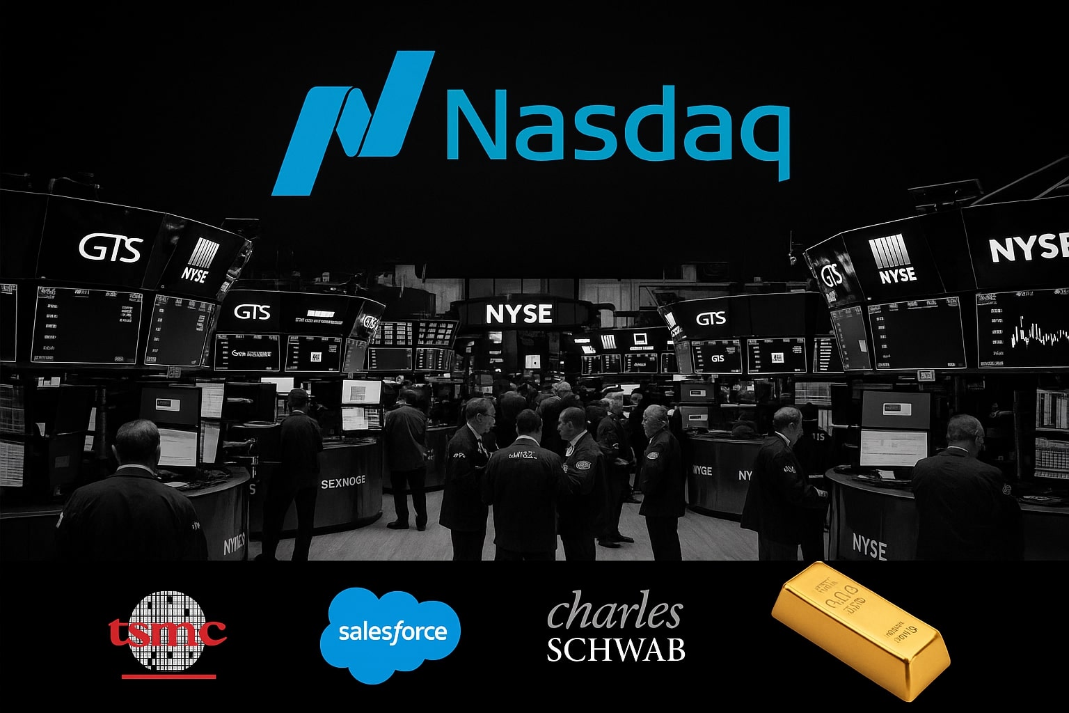 Stock Market Today - Nasdaq Leads Gains, TSMC, Salesforce, and Schwab Drive Wall Street Rebound